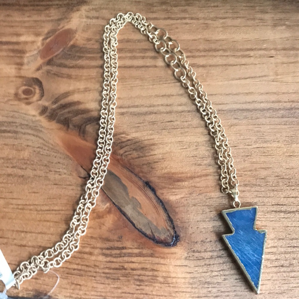 Free People Blue Crystal Arrow necklace